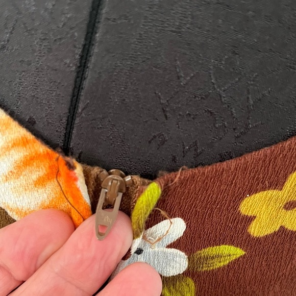 Vintage Ui-Maikai Bark Cloth Maxi Dress Hawaii Hibiscus Print Small - Picture 6 of 11